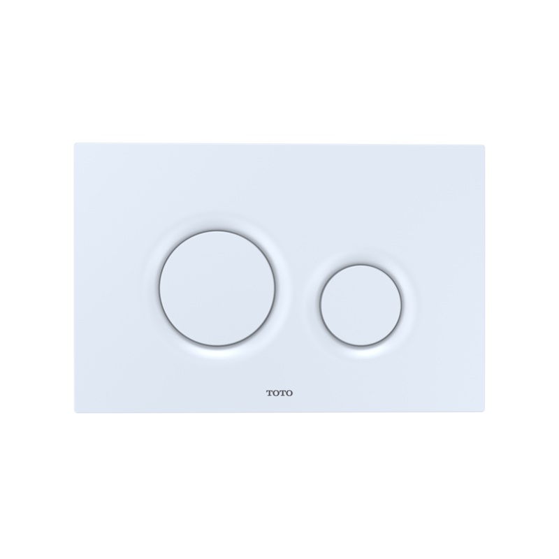 TOTO YT930#WH Dual Flush Round Push Button Plate For Select Duofit In-Wall Tank Unit - White Matte