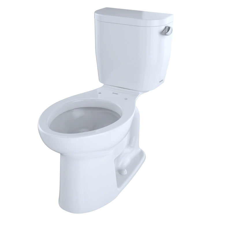 TOTO CST244EFR#01 Entrada Two-Piece Elongated 1.28 Gpf Universal Height Toilet With Right-Hand Trip Lever - Cotton White
