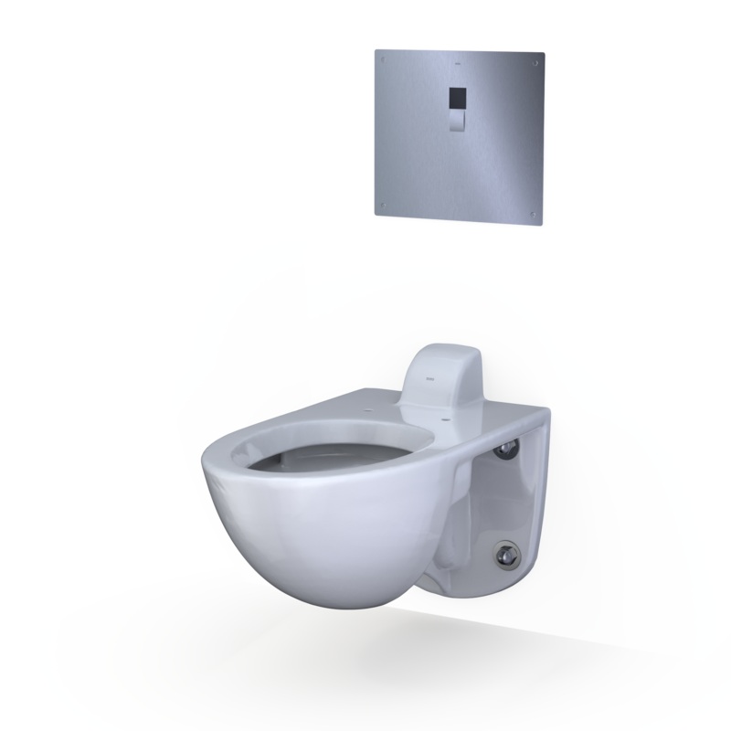 TOTO CT728CUVG#01 Tornado Flush Commercial Flushometer Wall-Mounted Toilet With Cefiontect - Cotton White