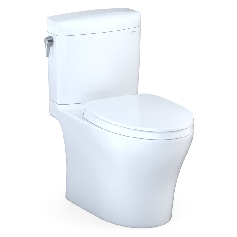 TOTO MS436124CEMFGN#01 Aquia Iv Cube Two-Piece Elongated Dual Flush 1.28 And 0.9 Gpf Universal Height Toilet With Cefiontect - Cotton White