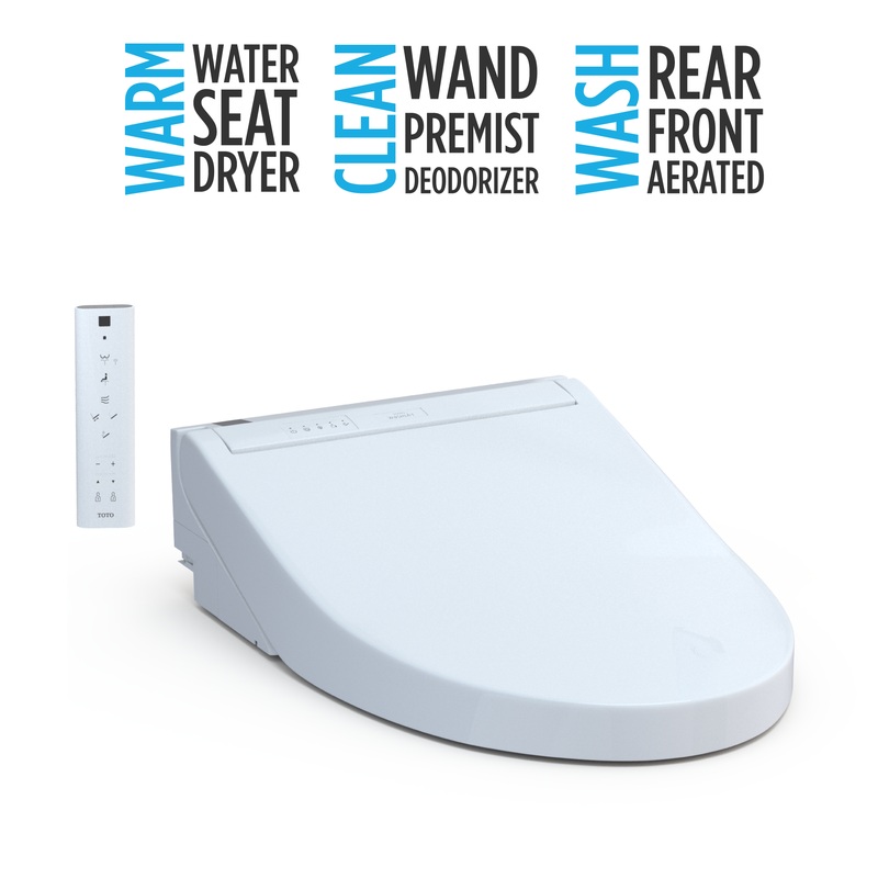 TOTO SW3083#01 Washlet C5 Electronic Bidet Toilet Seat With Premist And Ewater+ Wand Cleaning - Cotton White