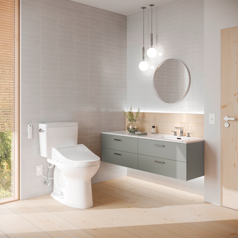 TOTO SW3084T40#01 C5 Washlet+ Ready Electronic Bidet Toilet Seat With Premist And Ewater+ Wand Cleaning - Cotton White