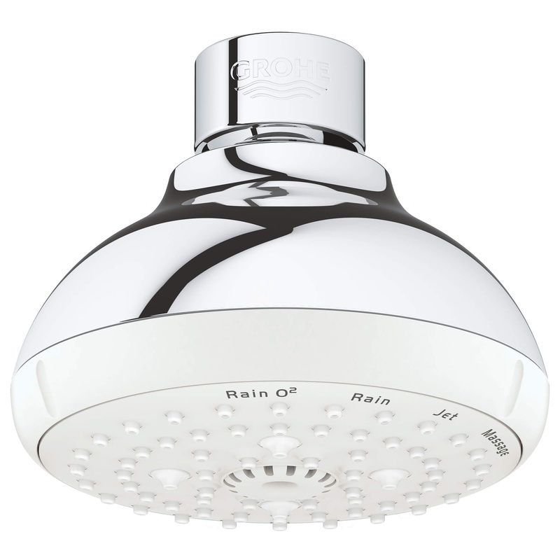 GROHE 26044001 100 Shower Head, 4" - 4 Sprays, 1.75 gpm , Chrome