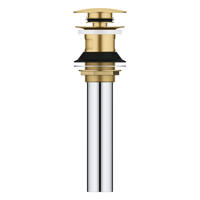 GROHE 48656GN0 Bathroom Sink Push Drain with Overflow , Brushed Cool Sunrise