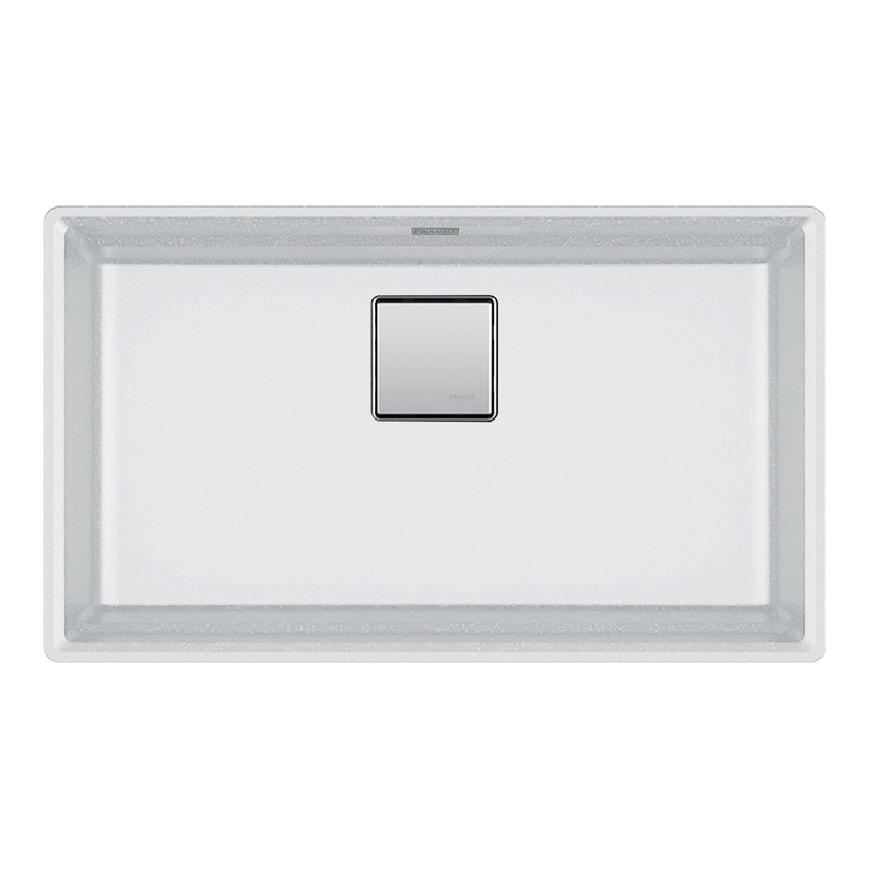 FRANKE PKG11031PWT Peak 32.0-in. x 18.8-in. Polar White Granite Undermount Single Bowl  Kitchen Sink - PKG11031PWT In Polar White