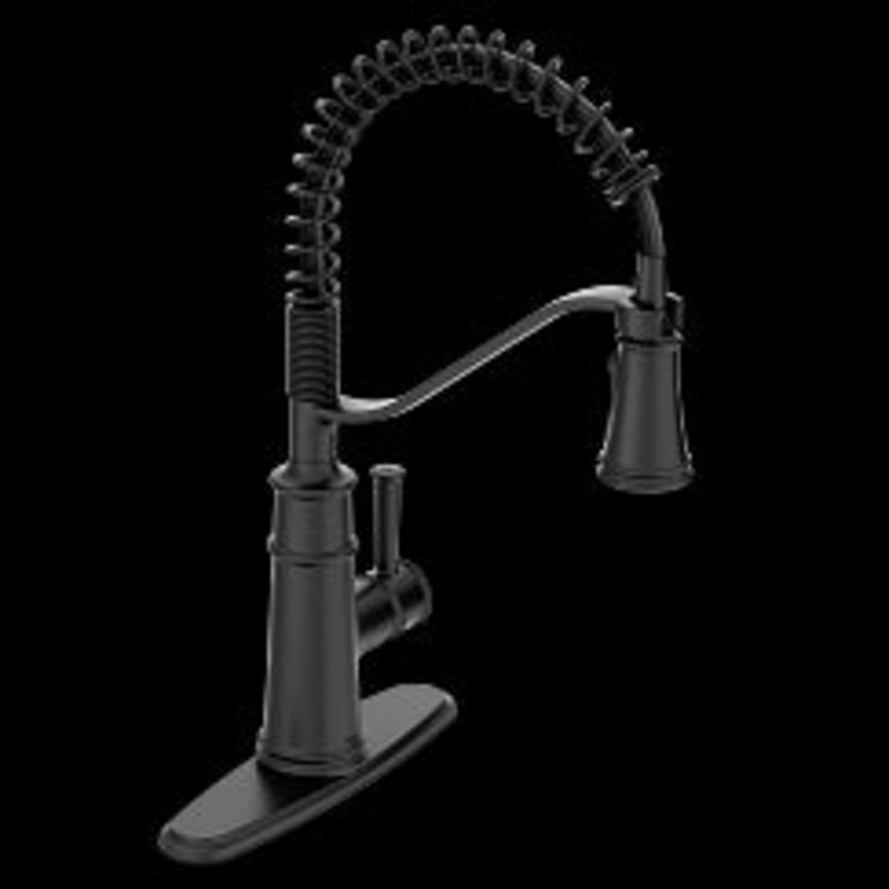 MOEN 5927BL Belfield  One-Handle Pulldown Kitchen Faucet In Matte Black