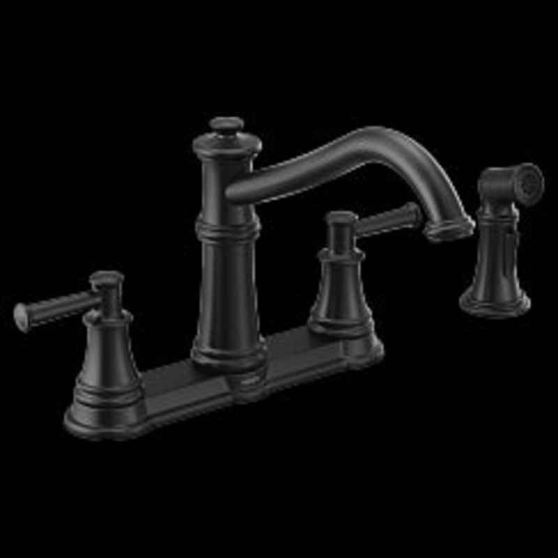 MOEN 7255BL Belfield  Two-Handle Kitchen Faucet In Matte Black