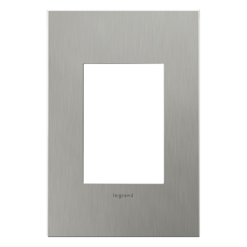 LEGRAND AWC1G3BS4 ADORNE  Brushed Stainless Steel One-Gang-Plus Screwless Wall Plate