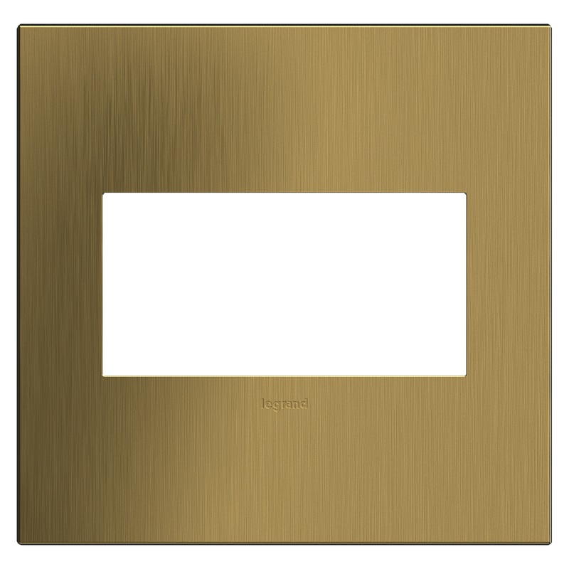 LEGRAND AWC2GBSB4 ADORNE  Brushed Satin Brass Two-Gang Screwless Wall Plate