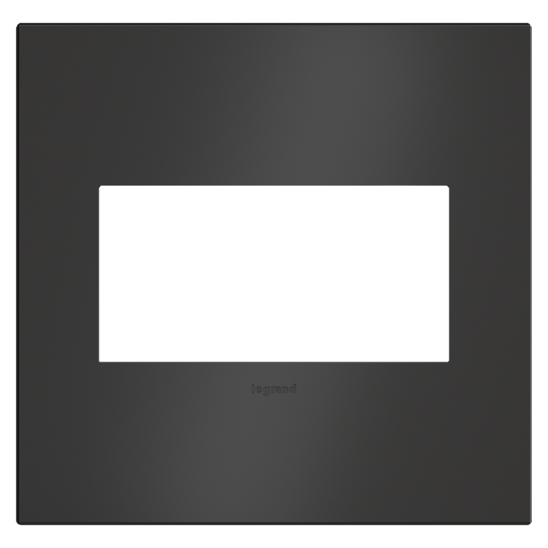 LEGRAND AWC2GSBL4 ADORNE  Satin Black Two-Gang Screwless Wall Plate