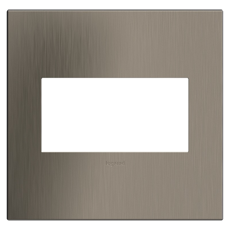 LEGRAND AWC2GSN4 ADORNE  Satin Nickel Two-Gang Screwless Wall Plate