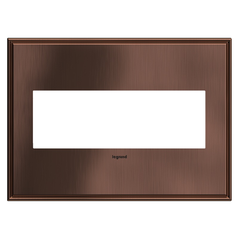 LEGRAND AWC3GMAC4 ADORNE  Matte Antique Copper Three-Gang Screwless Wall Plate