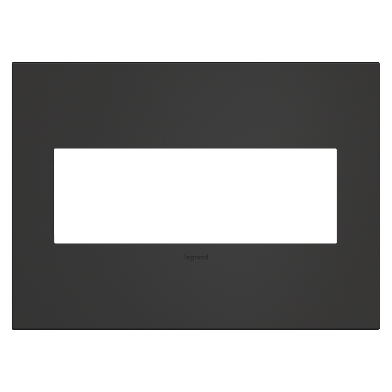 LEGRAND AWC3GSBL4 ADORNE  Satin Black Three-Gang Screwless Wall Plate
