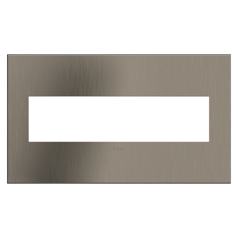 LEGRAND AWC4GSN4 ADORNE  Satin Nickel Four-Gang Screwless Wall Plate