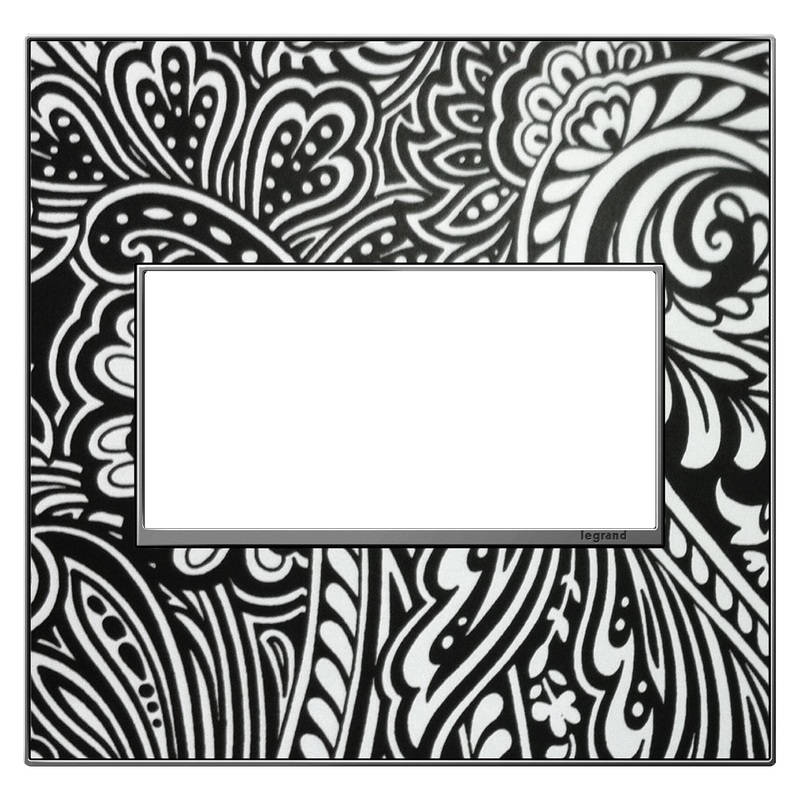 LEGRAND AWM2GM4 ADORNE  Custom Two-Gang Screwless Wall Plate, Magnesium Trim