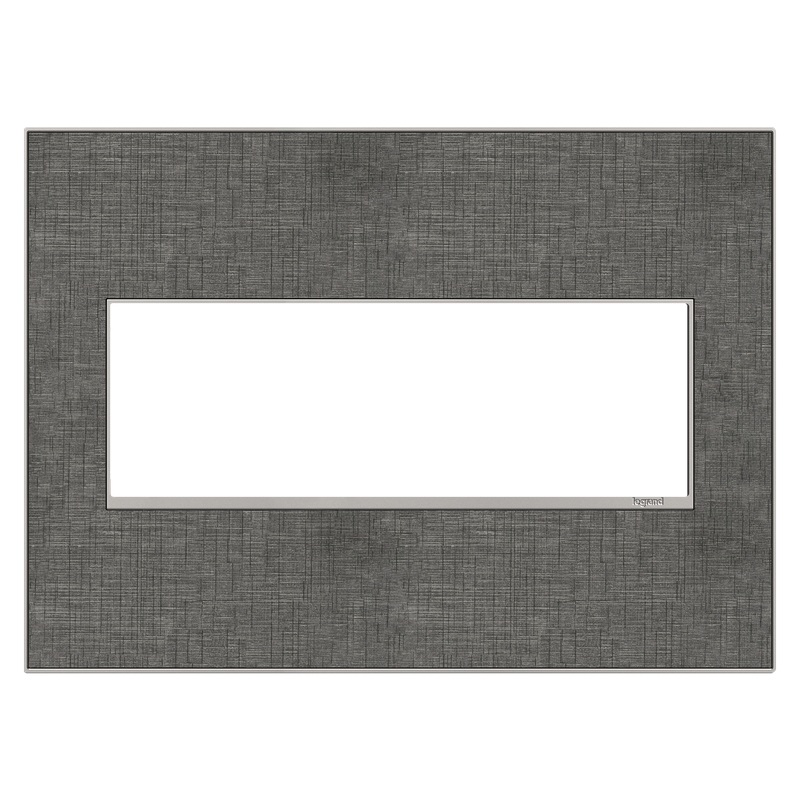 LEGRAND AWM3GSL4 ADORNE  Slate Linen Three-Gang Screwless Wall Plate