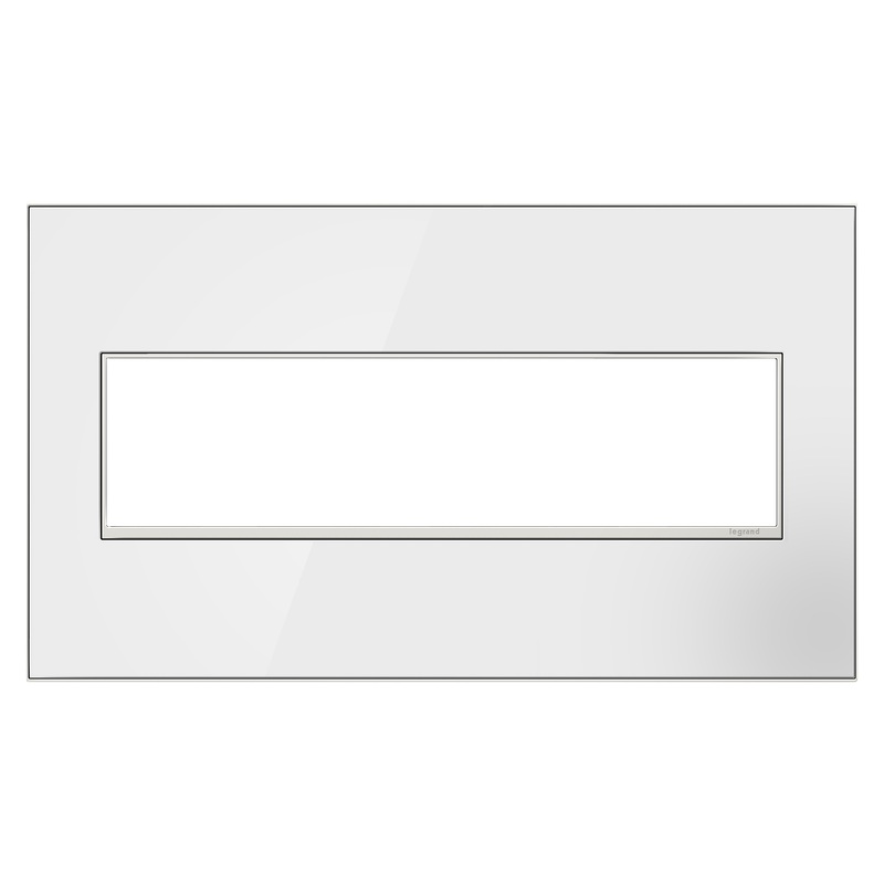 LEGRAND AWM4GMW4 ADORNE  Mirror White Four-Gang Screwless Wall Plate