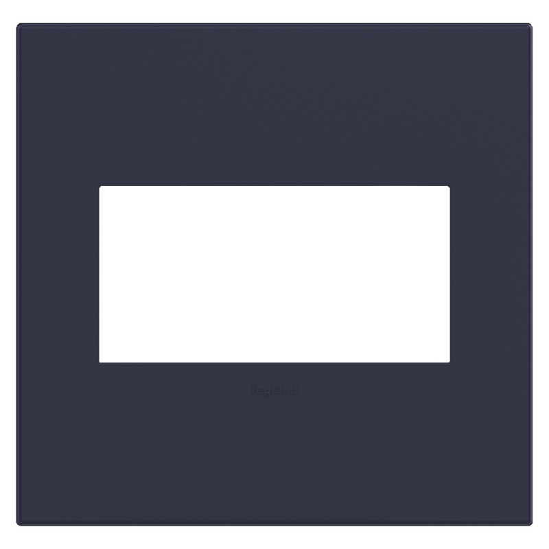 LEGRAND AWP2GBN4 ADORNE  Bleu Noir Two-Gang Screwless Wall Plate