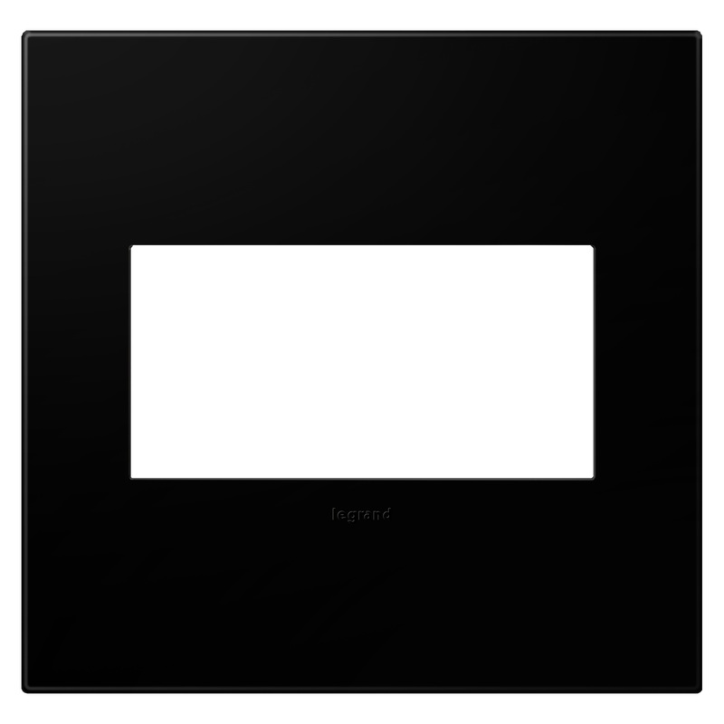 LEGRAND AWP2GNK4 ADORNE  Black Ink Two-Gang Screwless Wall Plate