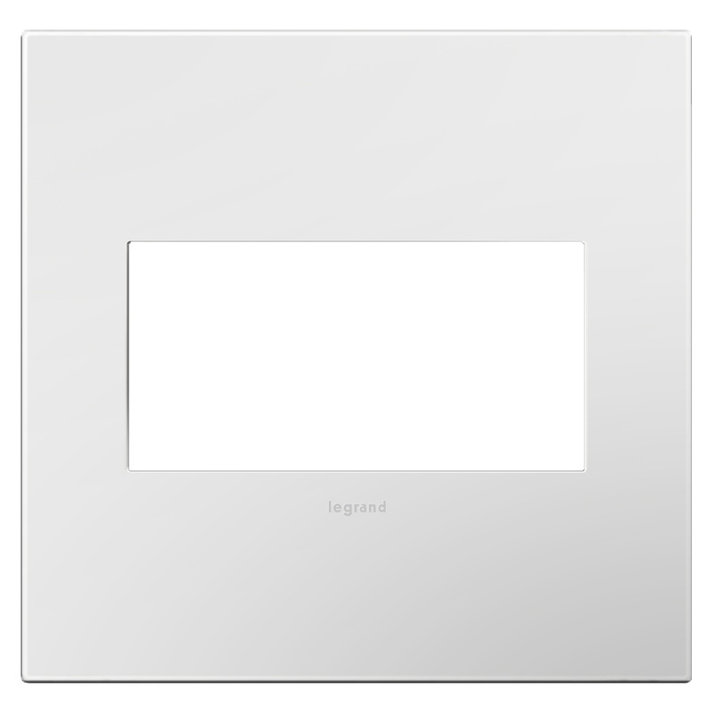 LEGRAND AWP2GPW4 ADORNE  Matte White Two-Gang Screwless Wall Plate with Microban