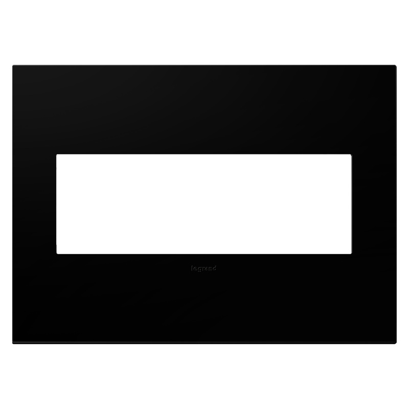 LEGRAND AWP3GNK4 ADORNE  Black Ink Three-Gang Screwless Wall Plate