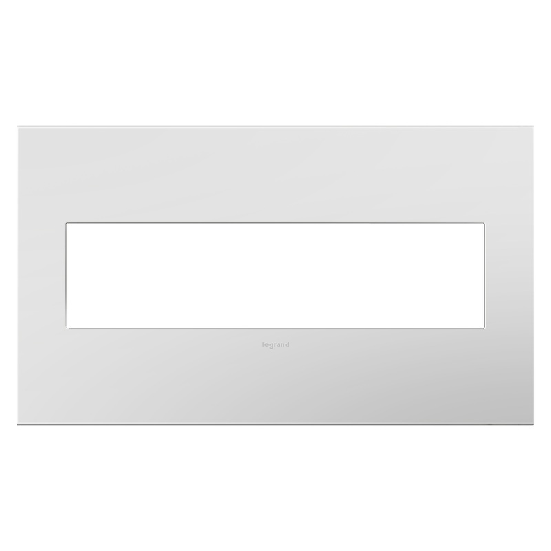 LEGRAND AWP4GPW4 ADORNE  Matte White Four-Gang Screwless Wall Plate with Microban
