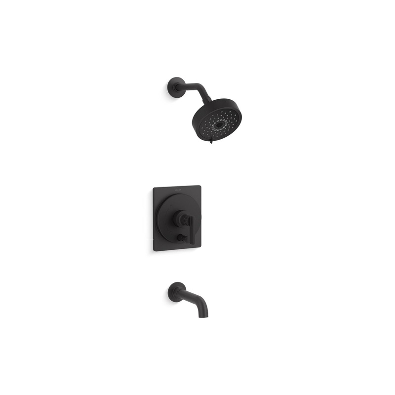 KOHLER K-T35918-4Y-BL Castia By Studio Mcgee Rite-Temp Bath And Shower Trim Kit, 2.5 Gpm In Matte Black
