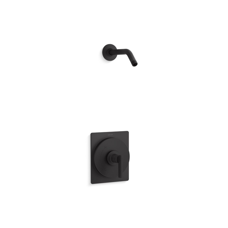 KOHLER K-TLS35914-4-BL Castia By Studio Mcgee Rite-Temp Shower Trim Kit, Without Showerhead In Matte Black