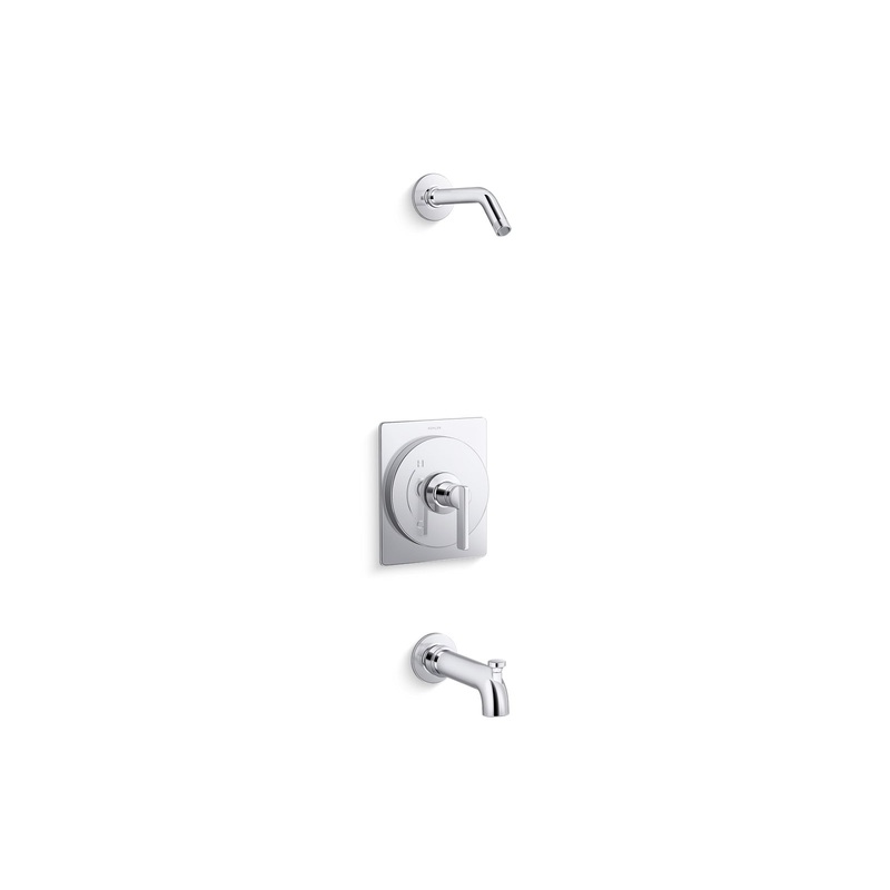 KOHLER K-TLS35915-4-CP Castia By Studio Mcgee Rite-Temp Bath And Shower Trim Kit, Without Showerhead In Polished Chrome