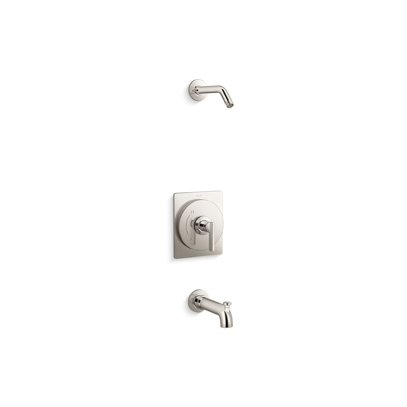 KOHLER K-TLS35915-4-SN Castia By Studio Mcgee Rite-Temp Bath And Shower Trim Kit, Without Showerhead In Vibrant Polished Nickel