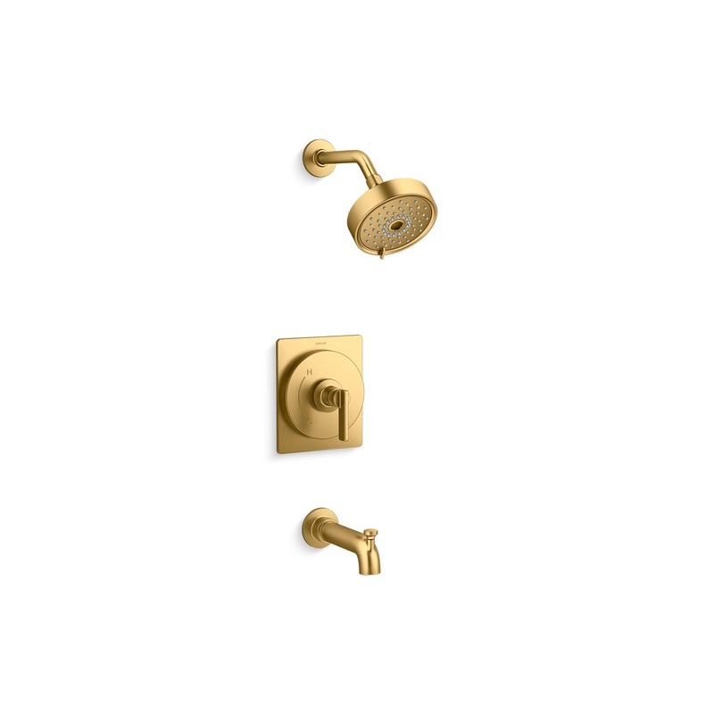 KOHLER K-TS35917-4Y-2MB Castia By Studio Mcgee Rite-Temp Bath And Shower Trim Kit, 2.5 Gpm In Vibrant Brushed Moderne Brass