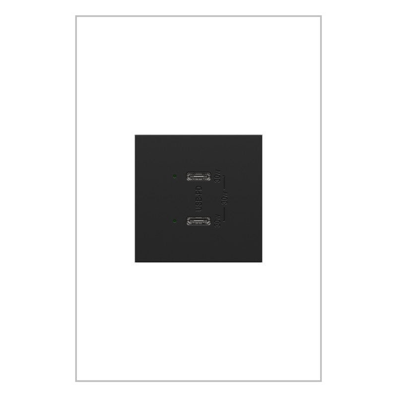 LEGRAND ARUSB30PDG4 ADORNE  Ultra-Fast Plus Power Delivery USB Type-C/C Outlet Module, Graphite