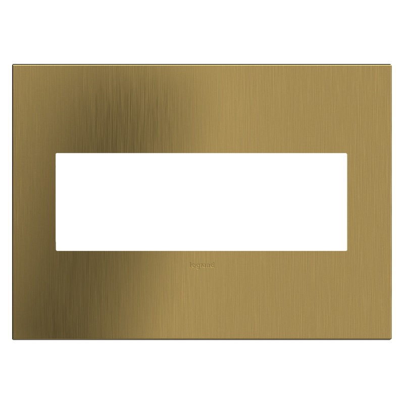 LEGRAND AWC3GBSB4 ADORNE  Brushed Satin Brass Three-Gang Screwless Wall Plate