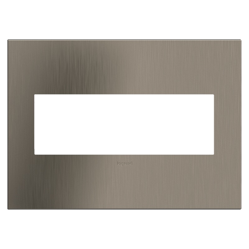 LEGRAND AWC3GSN4 ADORNE  Satin Nickel Three-Gang Screwless Wall Plate