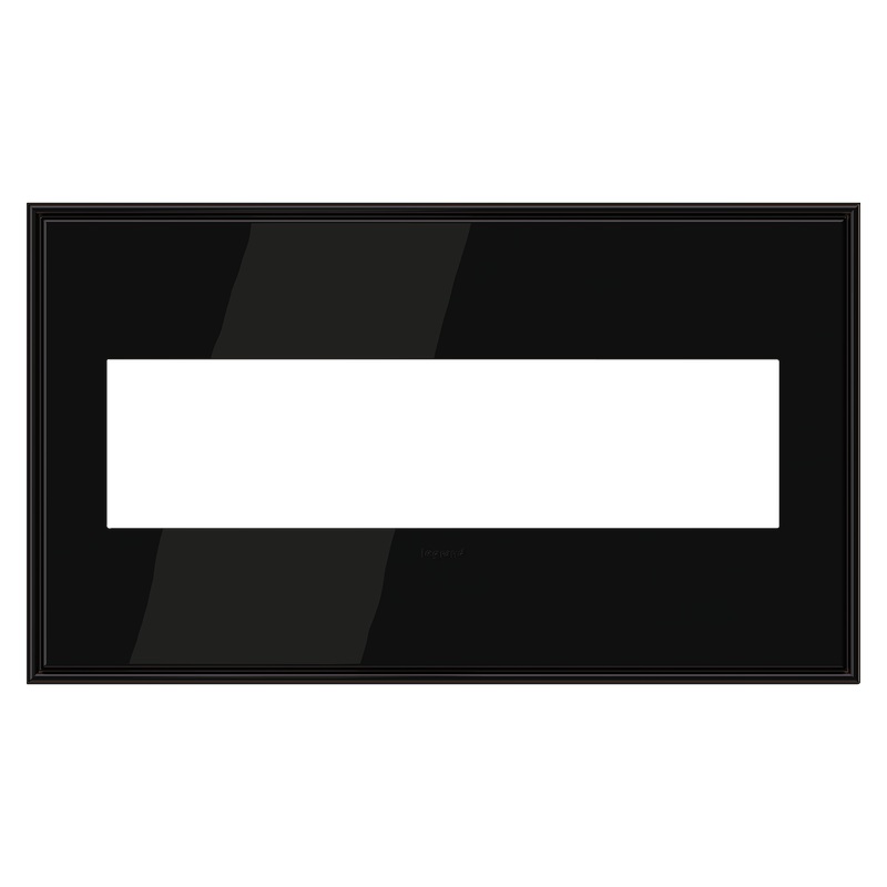 LEGRAND AWC4GBLN4 ADORNE  Black Nickel Four-Gang Screwless Wall Plate