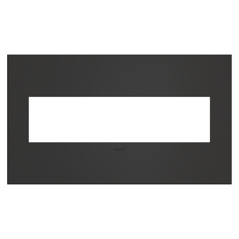 LEGRAND AWC4GSBL4 ADORNE  Satin Black Four-Gang Screwless Wall Plate