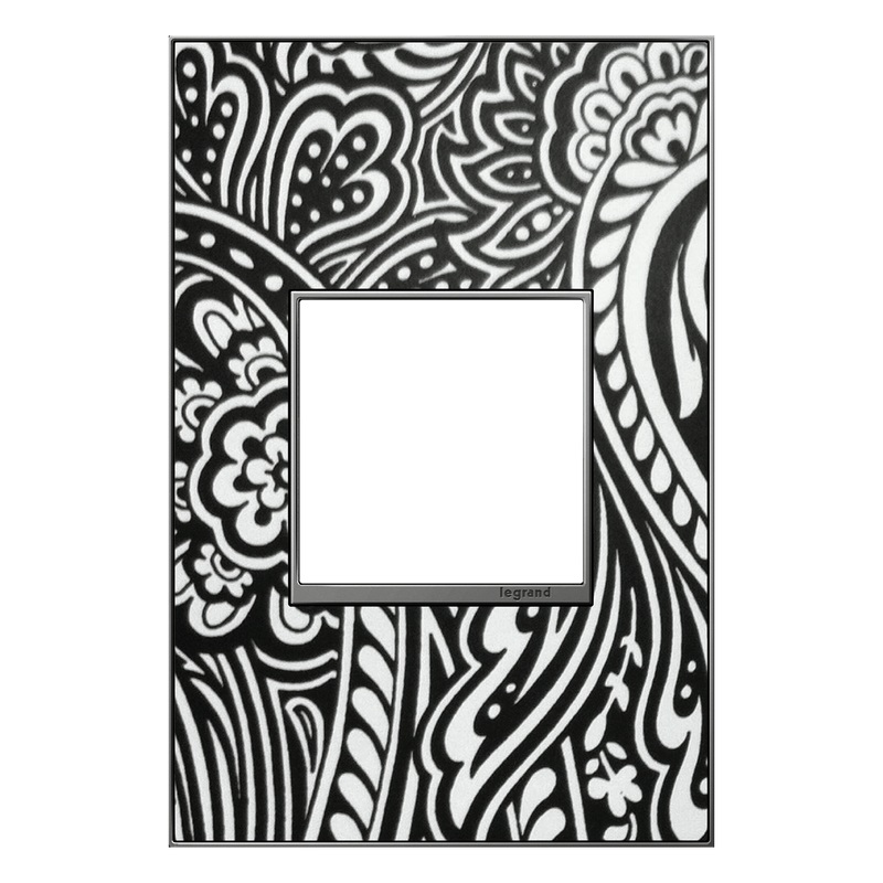 LEGRAND AWM1G2M4 ADORNE  Custom One-Gang Screwless Wall Plate, Magnesium Trim