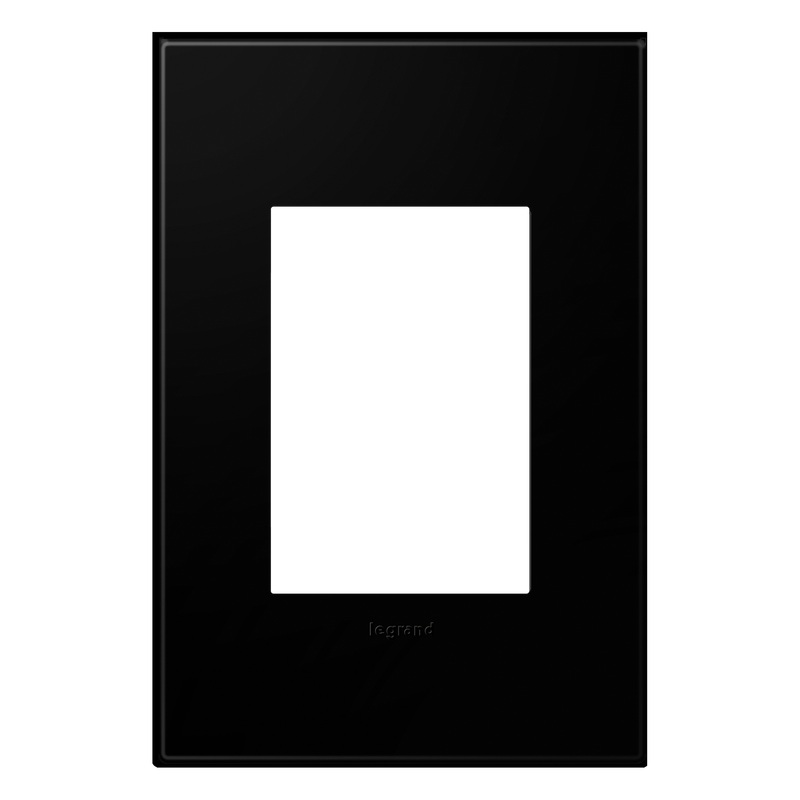 LEGRAND AWP1G3NK4 ADORNE  Black Ink One-Gang-Plus Screwless Wall Plate