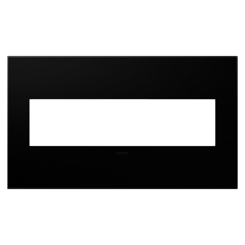LEGRAND AWP4GNK4 ADORNE  Black Ink Four-Gang Screwless Wall Plate