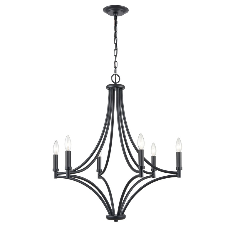 ELK SHOWROOM 33436/6 Spanish Villa 26'' Wide 6-Light Chandelier - Charcoal