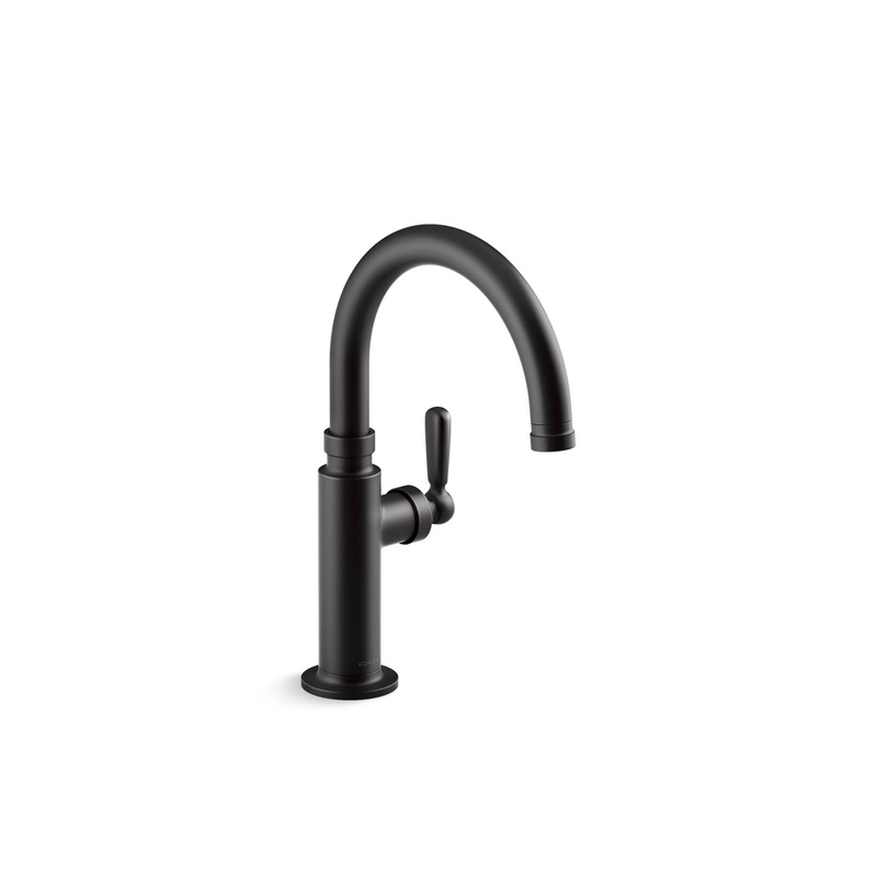 KOHLER K-28357-BL Edalyn By Studio Mcgee Single-Handle Bar Sink Faucet In Matte Black