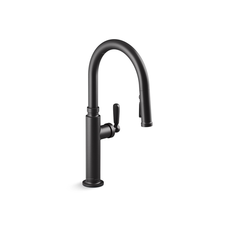 KOHLER K-28358-BL Edalyn By Studio Mcgee Pull-Down Kitchen Sink Faucet With Three-Function Sprayhead In Matte Black