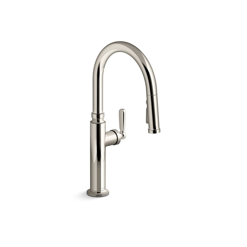 KOHLER K-28358-SN Edalyn By Studio Mcgee Pull-Down Kitchen Sink Faucet With Three-Function Sprayhead In Vibrant Polished Nickel
