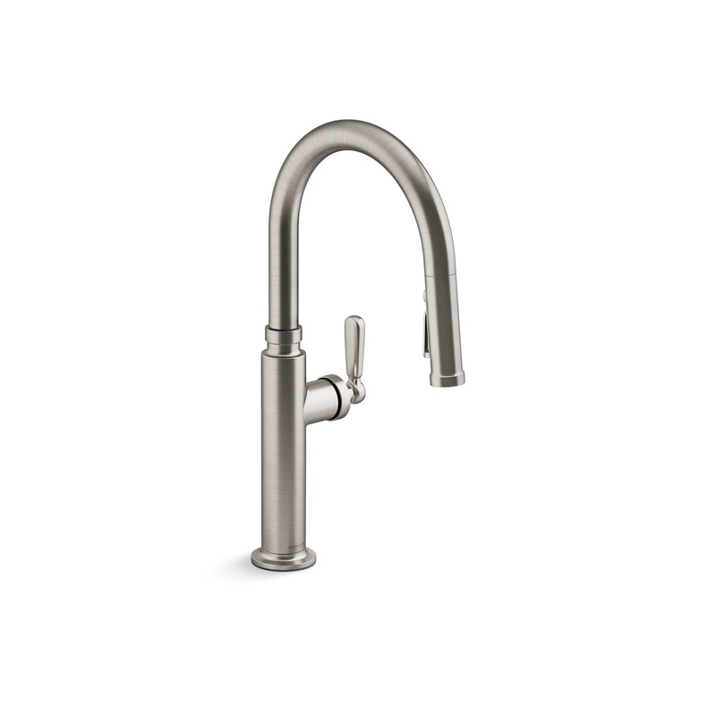 KOHLER K-28358-VS Edalyn By Studio Mcgee Pull-Down Kitchen Sink Faucet With Three-Function Sprayhead In Vibrant Stainless