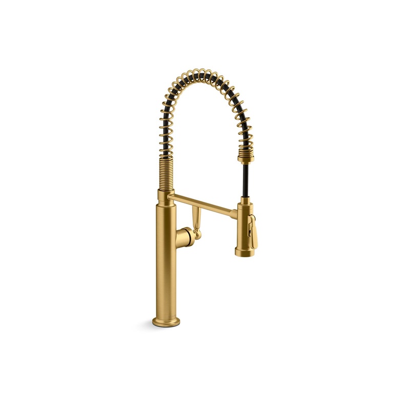KOHLER K-28360-2MB Edalyn By Studio Mcgee Semi-Professional Kitchen Sink Faucet With Two-Function Sprayhead In Vibrant Brushed Moderne Brass