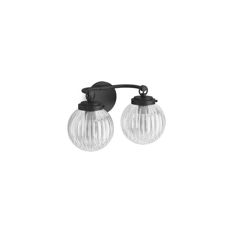 KOHLER K-32253-SC02-BLL Embra By Studio Mcgee Two-Light Sconce In Matte Black