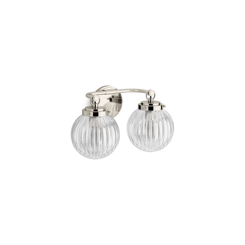 KOHLER K-32253-SC02-SNL Embra By Studio Mcgee Two-Light Sconce In Polished Nickel