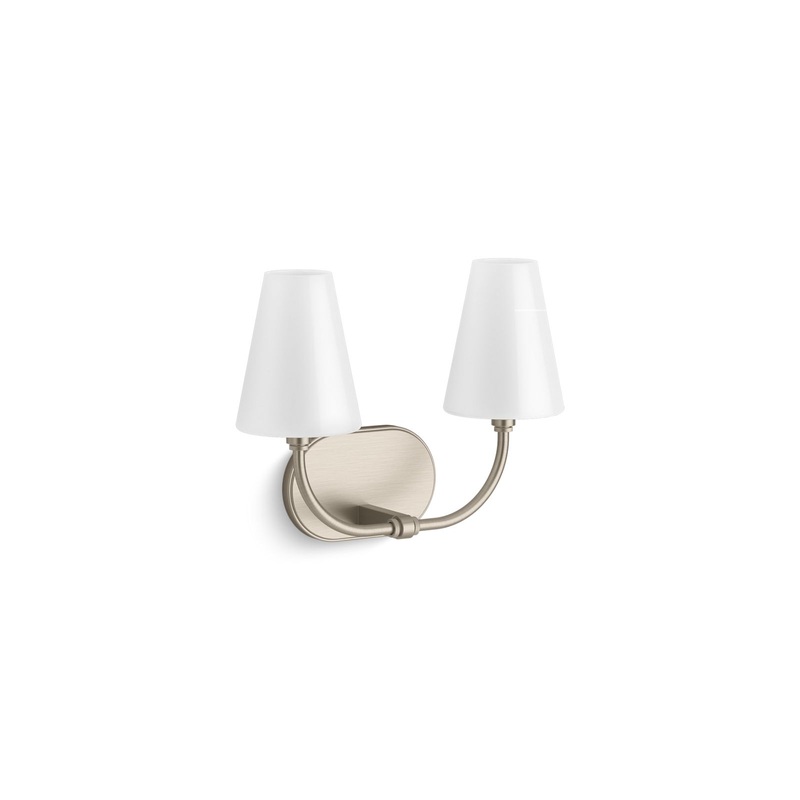 KOHLER K-32256-SC02-BNL Kernen By Studio Mcgee Two-Light Sconce In Brushed Nickel
