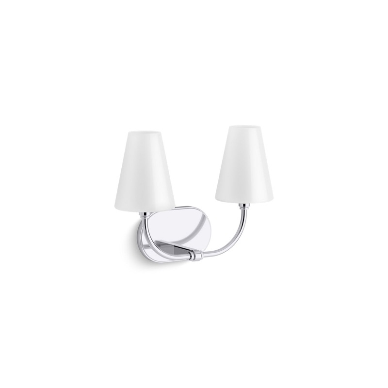 KOHLER K-32256-SC02-CPL Kernen By Studio Mcgee Two-Light Sconce In Polished Chrome