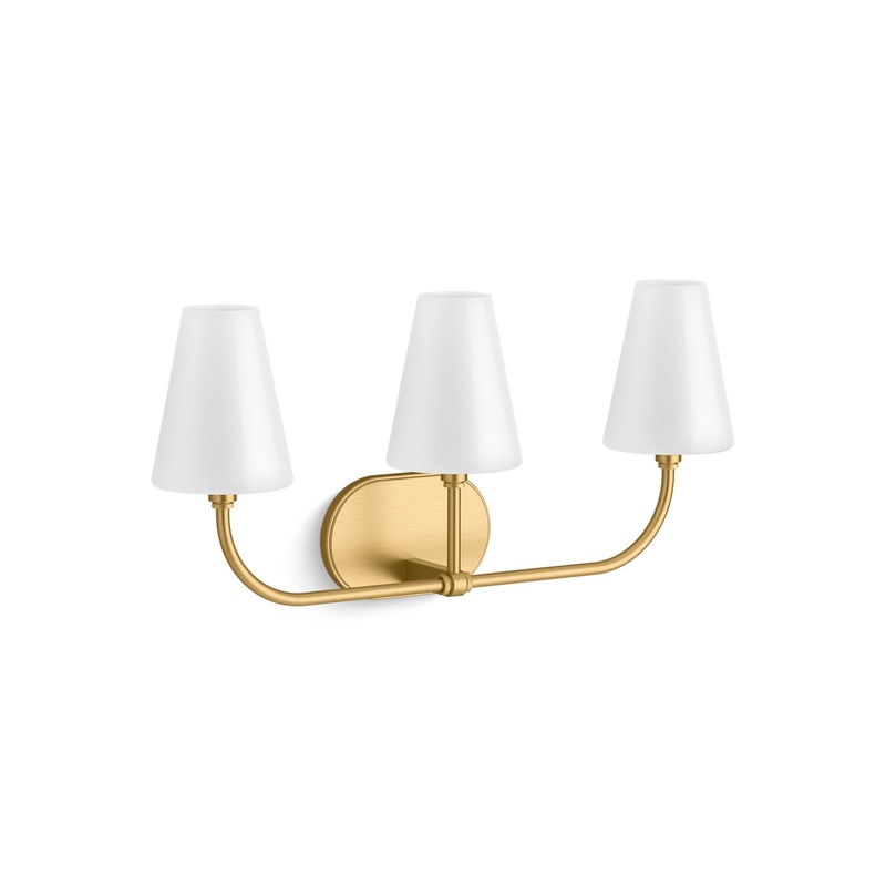 KOHLER K-32257-SC03-2GL Kernen By Studio Mcgee Three-Light Sconce In Brushed Moderne Brass
